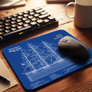 Clipper-Schiff Flying Cloud - Bauplan ABD Mousepad