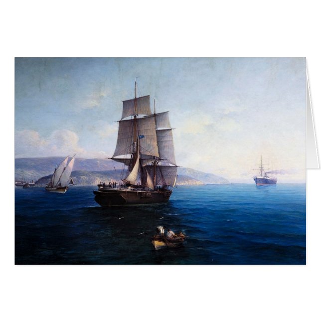 Clipper Segelschiff und Dampfschiff in den 1900er  (Vorderseite (Horizontal))