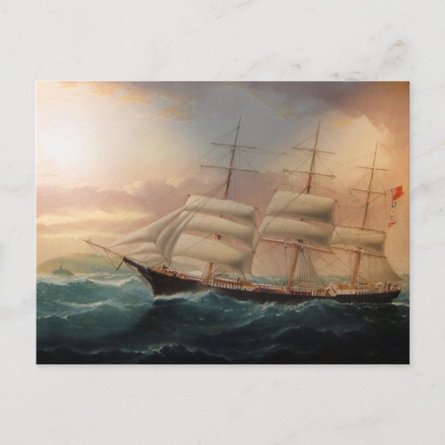 Clipper Ship Esther Roy 1898 Postkarte (Vorderseite)