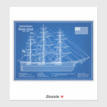 Clipper Ship Flying Cloud - Blueprint ABD
