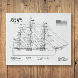 Clipper Ship Flying Cloud - Ship Blueprint BD