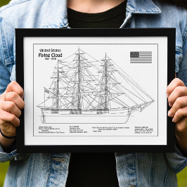 Clipper Ship Flying Cloud - Ship Blueprint BD Fotodruck