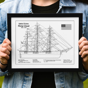 Clipper Ship Flying Cloud - Ship Blueprint BD Fotodruck