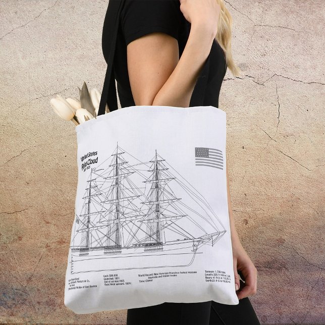 Clipper Ship Flying Cloud - Ship Blueprint BD Tasche (Clipper Ship Flying Cloud - Ship Blueprint BD. Tote Bag)