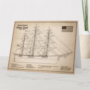 Clipper Ship Flying Cloud - Ship Blueprint SD Dankeskarte