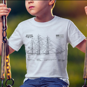 Clipper Ship Flying Cloud - Ship Blueprint SD T-Shirt
