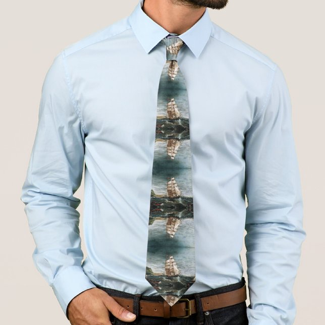 Clipper Ship in New York Hafen 1890 Krawatte (Von Creator hochgeladen)