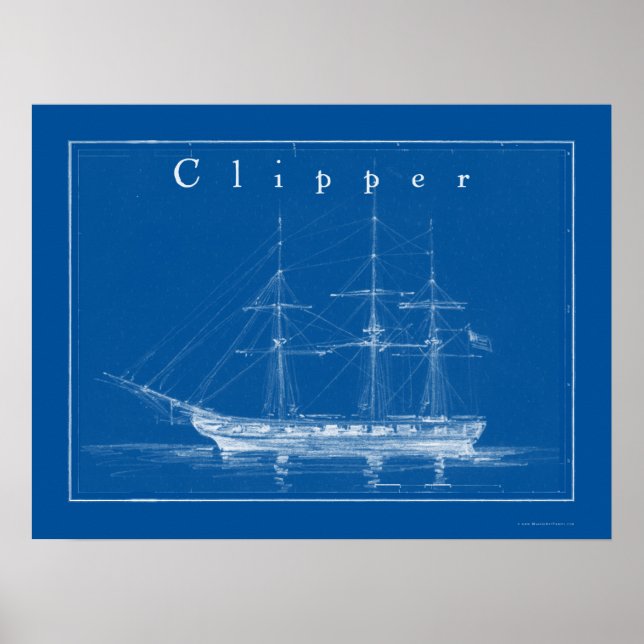 Clipper Ship Nautical Poster Art (Vorne)