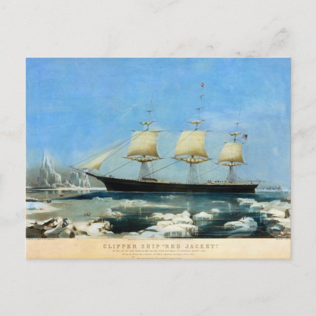 Clipper Ship Red Jacket 1854 Postkarte (Vorderseite)