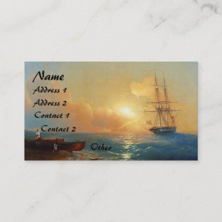 Clipper Ship Sunset Ocean Beach Business Cards Visitenkarte