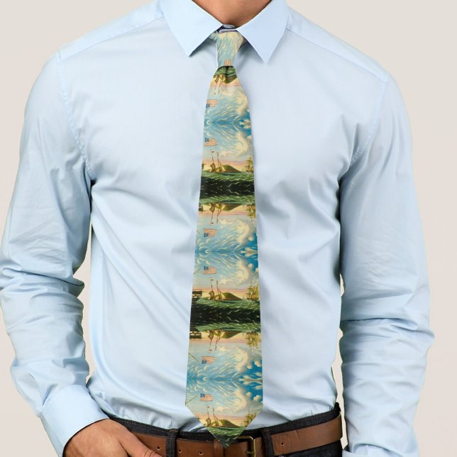 Clipper Ships Boston Hafen 1800er Krawatte (Von Creator hochgeladen)