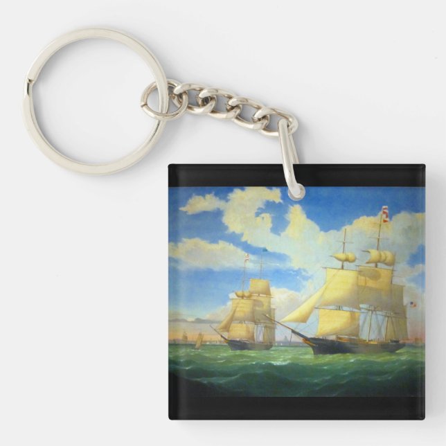 Clipper Ships Fitz Henry Lane 1853 Schlüsselanhänger (Vorderseite)