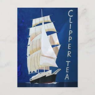 Clipper Tea Vintage-Werbeposter Postkarte
