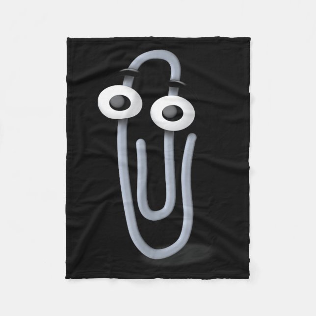 Clippy Paper Clip Funny Meme Page Note  Fleecedecke (Vorderseite)