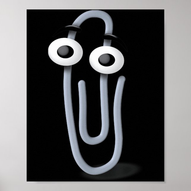 Clippy Paper Clip Funny Meme Page Note  Poster (Vorne)
