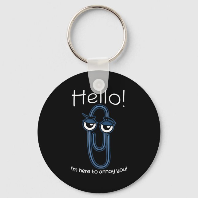 Clippy Paper Clip Funny Meme Page Note Sarcastic  Schlüsselanhänger (Vorderseite)