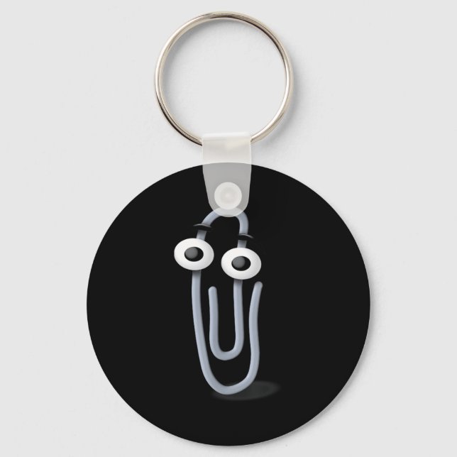 Clippy Paper Clip Funny Meme Page Note  Schlüsselanhänger (Vorderseite)