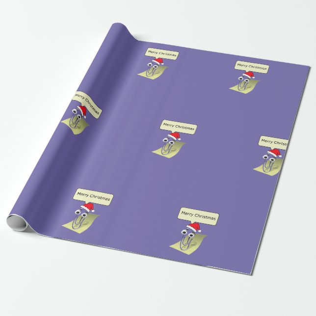 Clippy wünscht Ihnen frohe Weihnachten Geschenkpapier (Ungerollt)