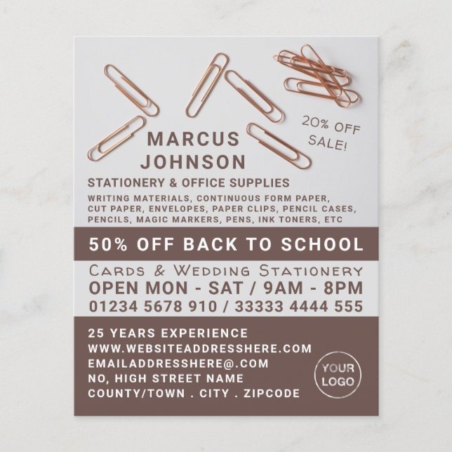 Clips, Büromaterial, Büromaterial, Stationer Flyer (Vorne)