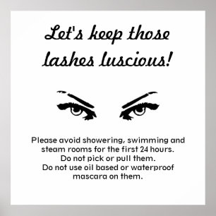 Cliquez pour acheter Poster de soins Lash pour l'e