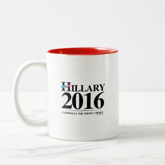 Cliterally die falsche Wahl Zweifarbige Tasse (Links)
