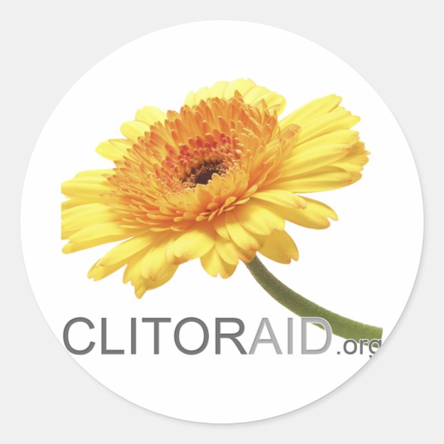 Clitoraid.org Runder Aufkleber (Vorderseite)