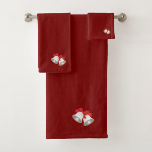 Cloche de Noël Rouge Foncé Joyeux Noël 