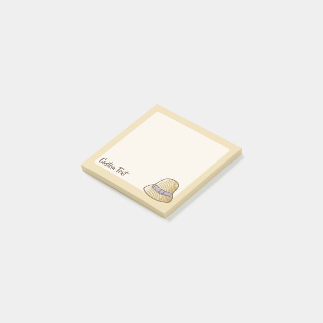 Cloche Hat Beige Post-it Klebezettel (angewinkelt)