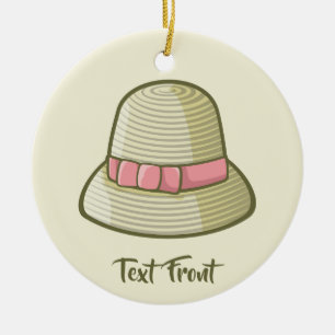 Cloche Hat Yellow Keramik Ornament