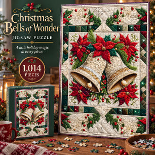 Cloches de Noël de Wonder Quilted Puzzle de Noël