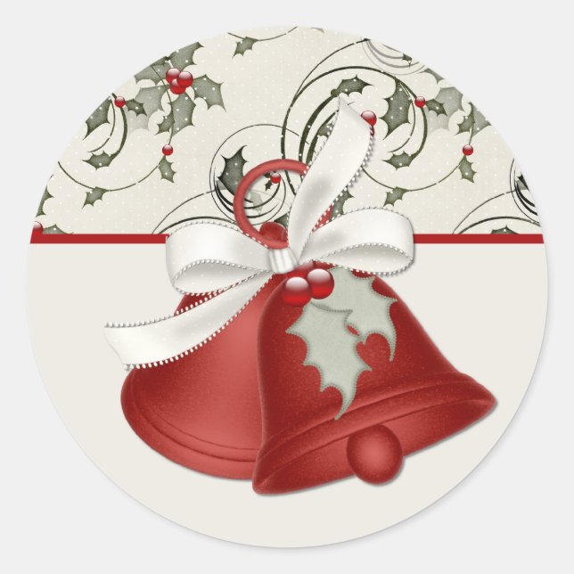 Cloches de Noël Design 1 Stickers (Devant)