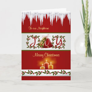 Cloches de Noël, sainte et bougies Carte Voisine