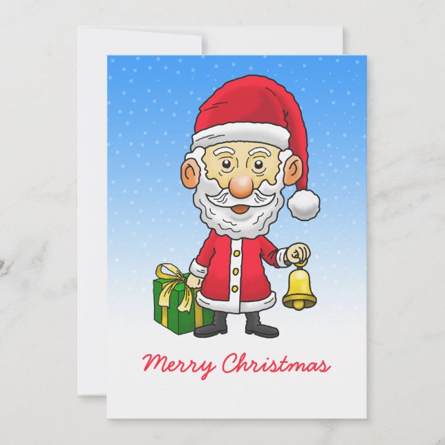 Cloches Jingle avec carte de Noël Père Noël Flat (Devant)