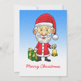 Cloches Jingle avec carte de Noël Père Noël Flat