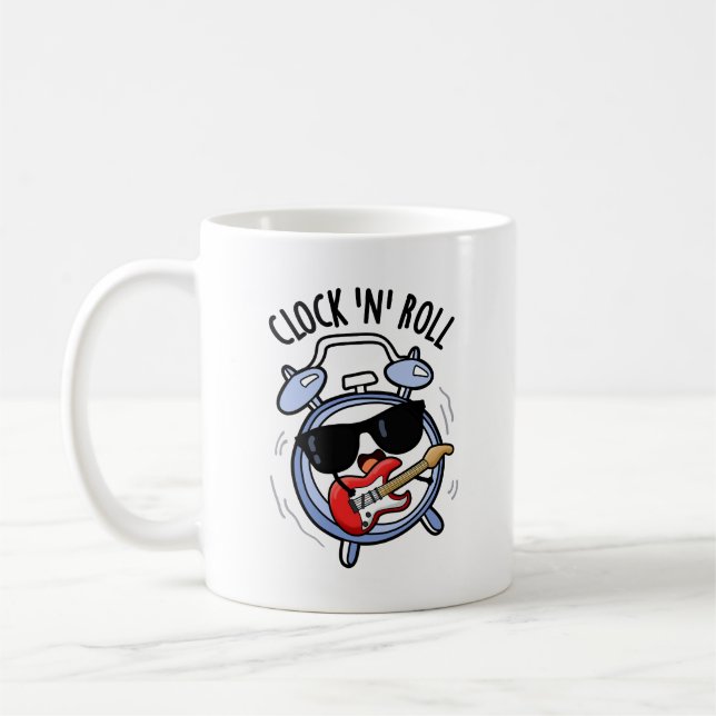 Clock and Roll Funny Rock Puff Kaffeetasse (Links)