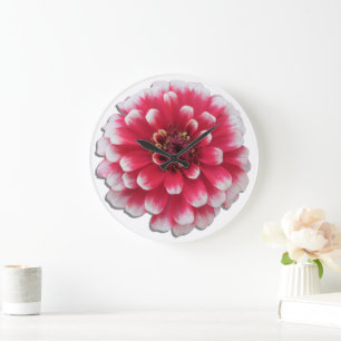 Clock - Bi-Color Zinnia Große Wanduhr