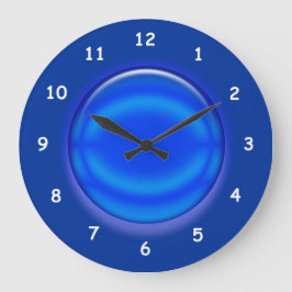 Clock - Blue 3D Disk Große Wanduhr