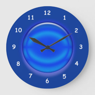 Clock - Blue 3D Disk Große Wanduhr