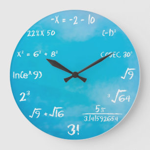 Clock - Blue Maths Wall Clock Große Wanduhr