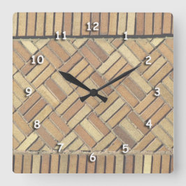Clock - Brick Pattern Quadratische Wanduhr