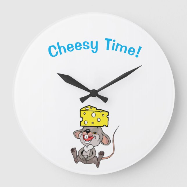 Clock Cheesy Time Cheese Große Wanduhr (Vorderseite)