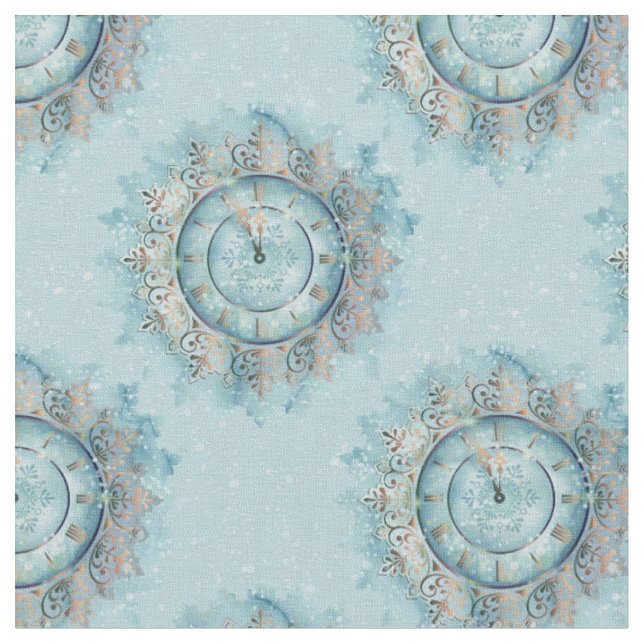 Clock Christmas Mandala Stoff (Nahaufnahme)