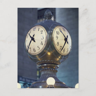 Clock Conkurs Grand Central Station New York Postkarte