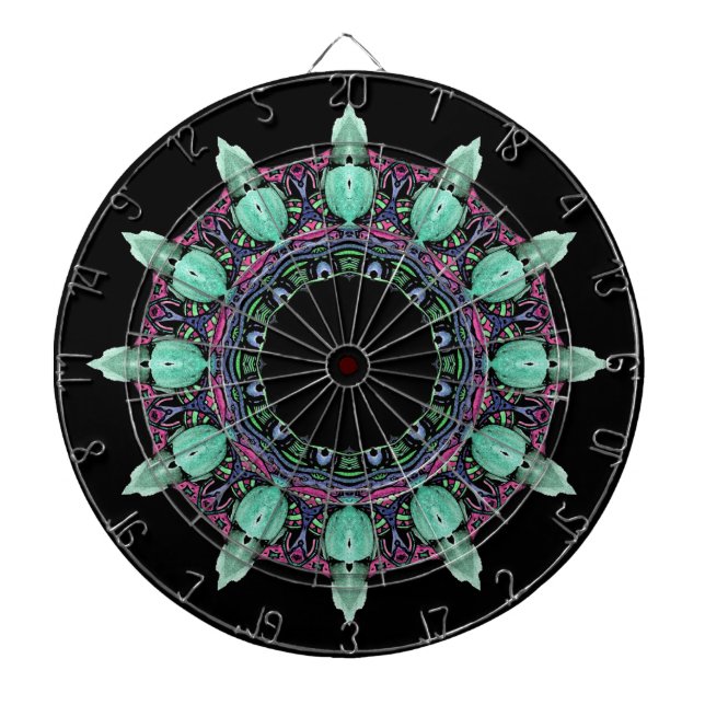 Clock face Kaleidoskop Fraktal ART I Dartscheibe (vorne)