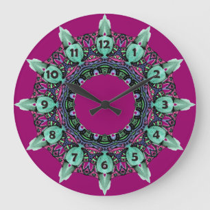 Clock face Kaleidoskop Fraktal ART I Große Wanduhr