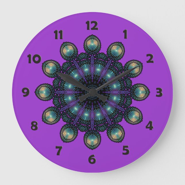 Clock Faces - Apophysis Fractal Große Wanduhr (Vorderseite)