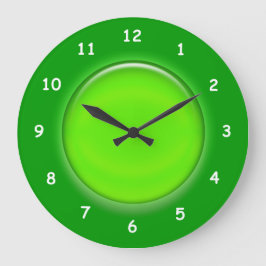 Clock - Green 3D Disk Große Wanduhr