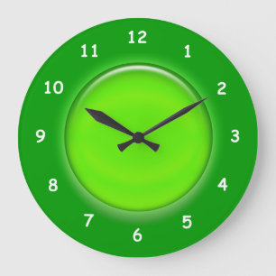 Clock - Green 3D Disk Große Wanduhr