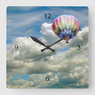 Clock - Hot air balloon Quadratische Wanduhr