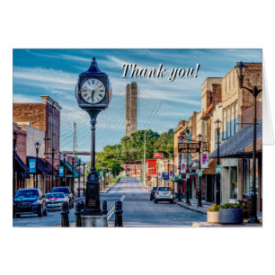 Clock in Downtown Cape Girardeau Danke Karte